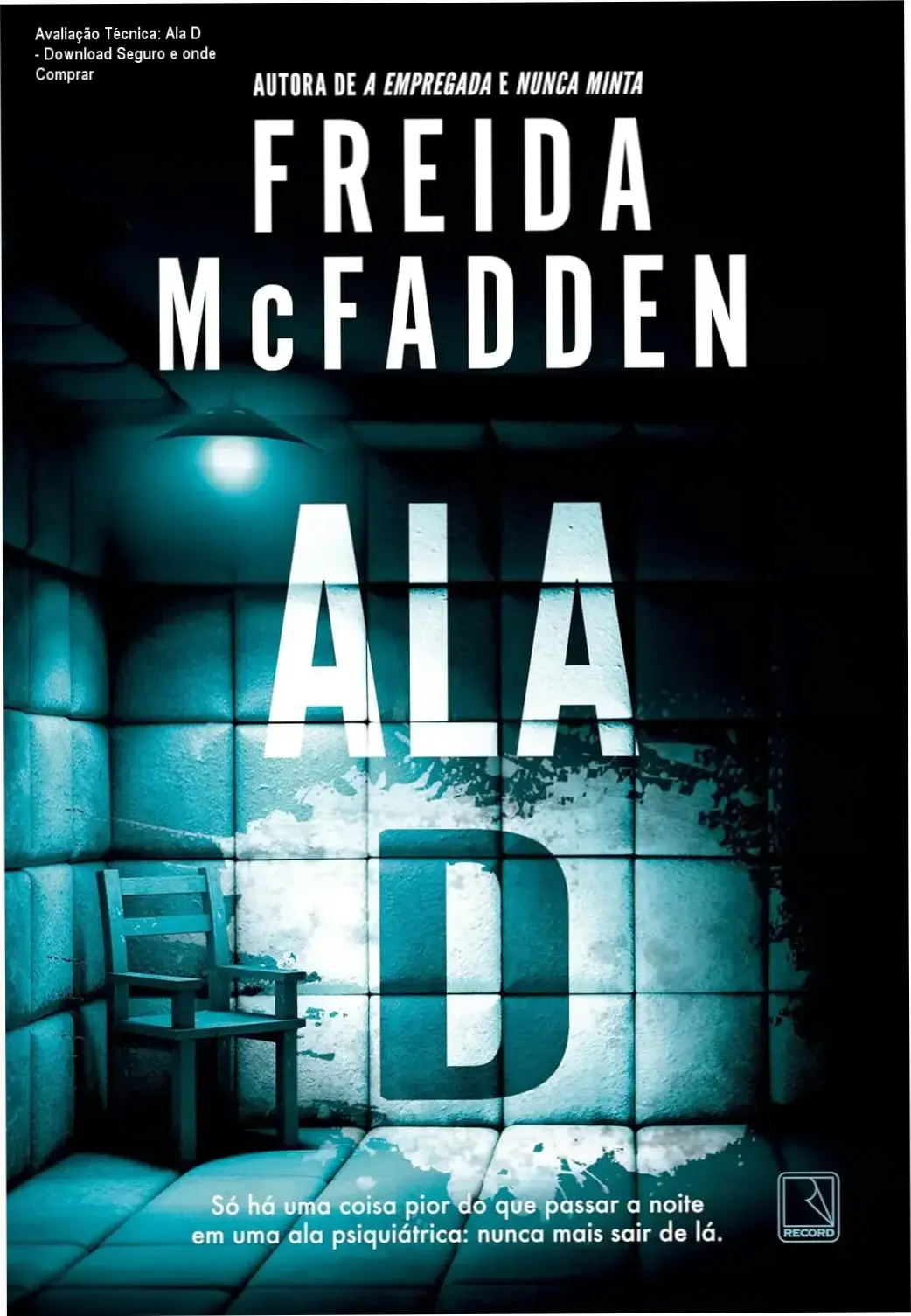 Capa do livro Ala D mostrando suspense hospitalar e criança