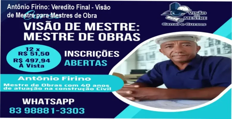 Antônio Firino apresentando o curso Visão de Mestre para profissionais da construção civil