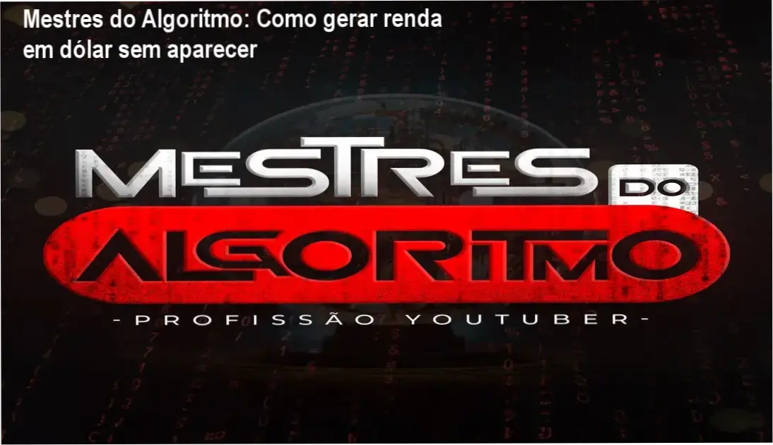 Caio Ferreira apresentando o curso Mestres do Algoritmo para canais dark no YouTube