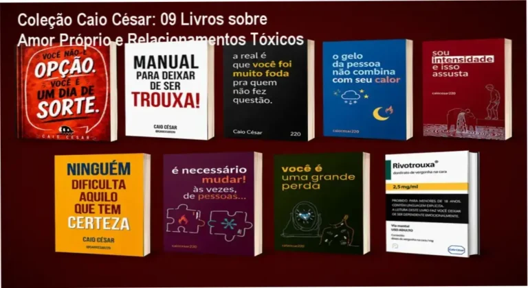 Coleção Caio César 09 livros sobre autoestima e relacionamentos tóxicos - visão interna do conteúdo