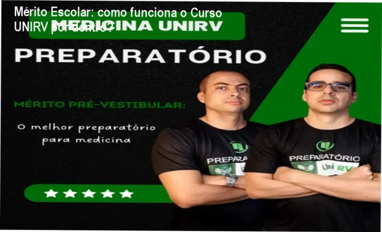 Curso Preparatório para a UNIRV Mérito Acompanhamento Escolar bastidores e funcionamento interno