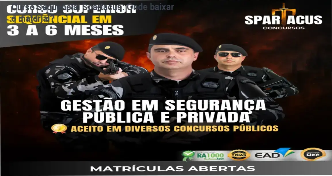 Imagem ilustrando o acesso online ao Curso Superior Sequencial em Gestão de Segurança Pública e Privada da Spartacus