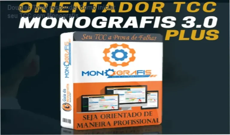 Douglas Tybel apresenta a plataforma Monografis - Orientador TCC em tela de computador