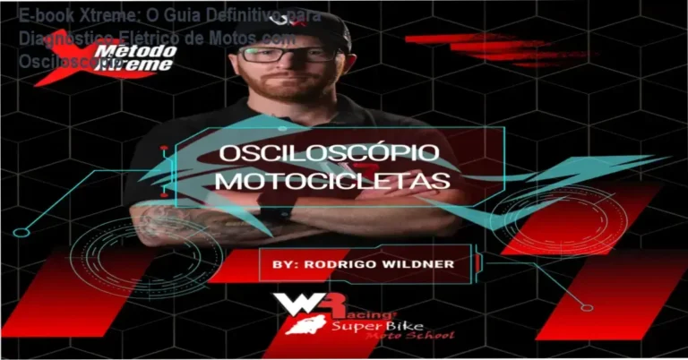 E-book Xtreme de Rodrigo Wildner mostrando biblioteca de sinais elétricos para diagnóstico com osciloscópio em motocicletas