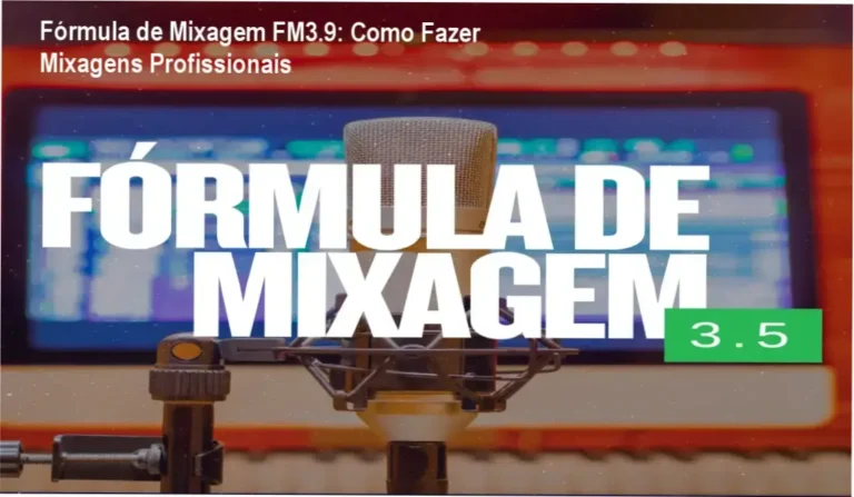 Imagem mostrando tela do curso Fórmula de Mixagem FM3.9 com equalizador e waveforms