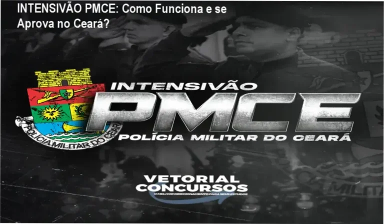 Imagem promocional do Intensivão PMCE com foco em ofertas e cupons de desconto para o concurso da Polícia Militar do Ceará