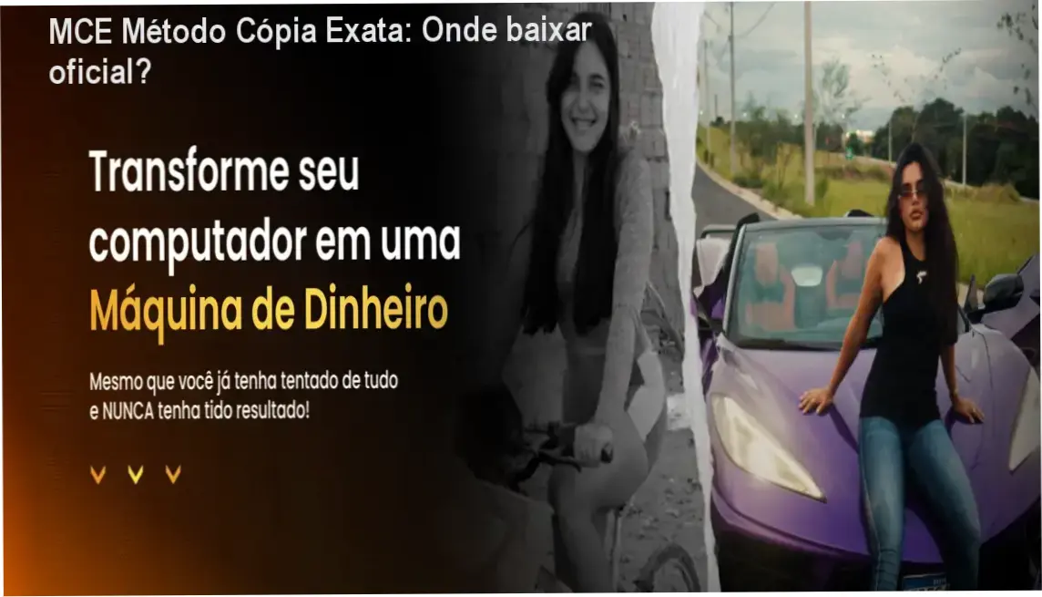 Tela do aplicativo MCE Método Cópia Exata mostrando a página de download oficial