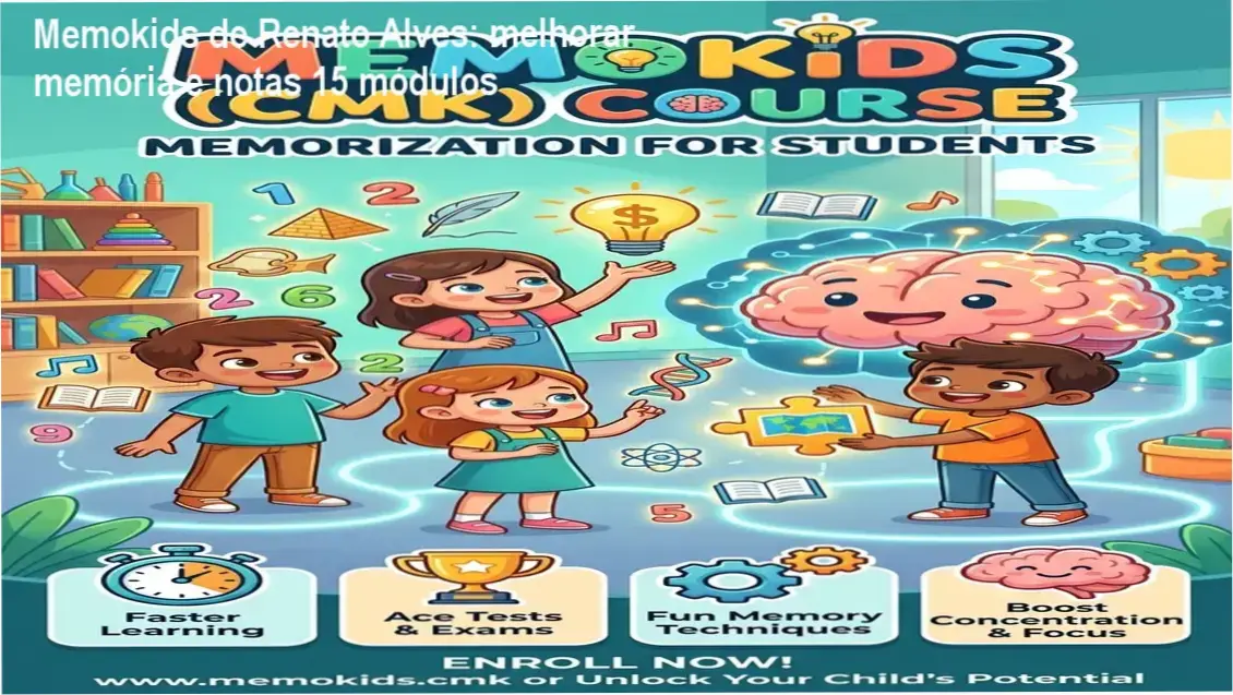 Curso Memokids de Renato Alves – cronograma de 15 módulos e carga horária flexível