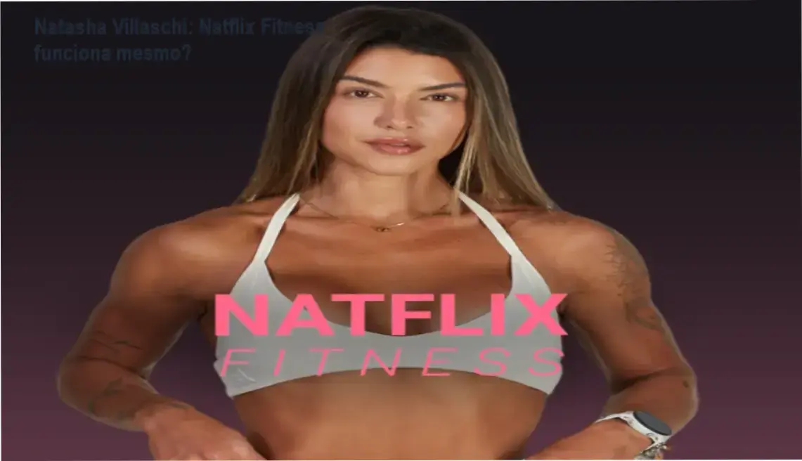 Natasha Villaschi apresentando a plataforma Natflix Fitness para mulheres que buscam transformação corporal