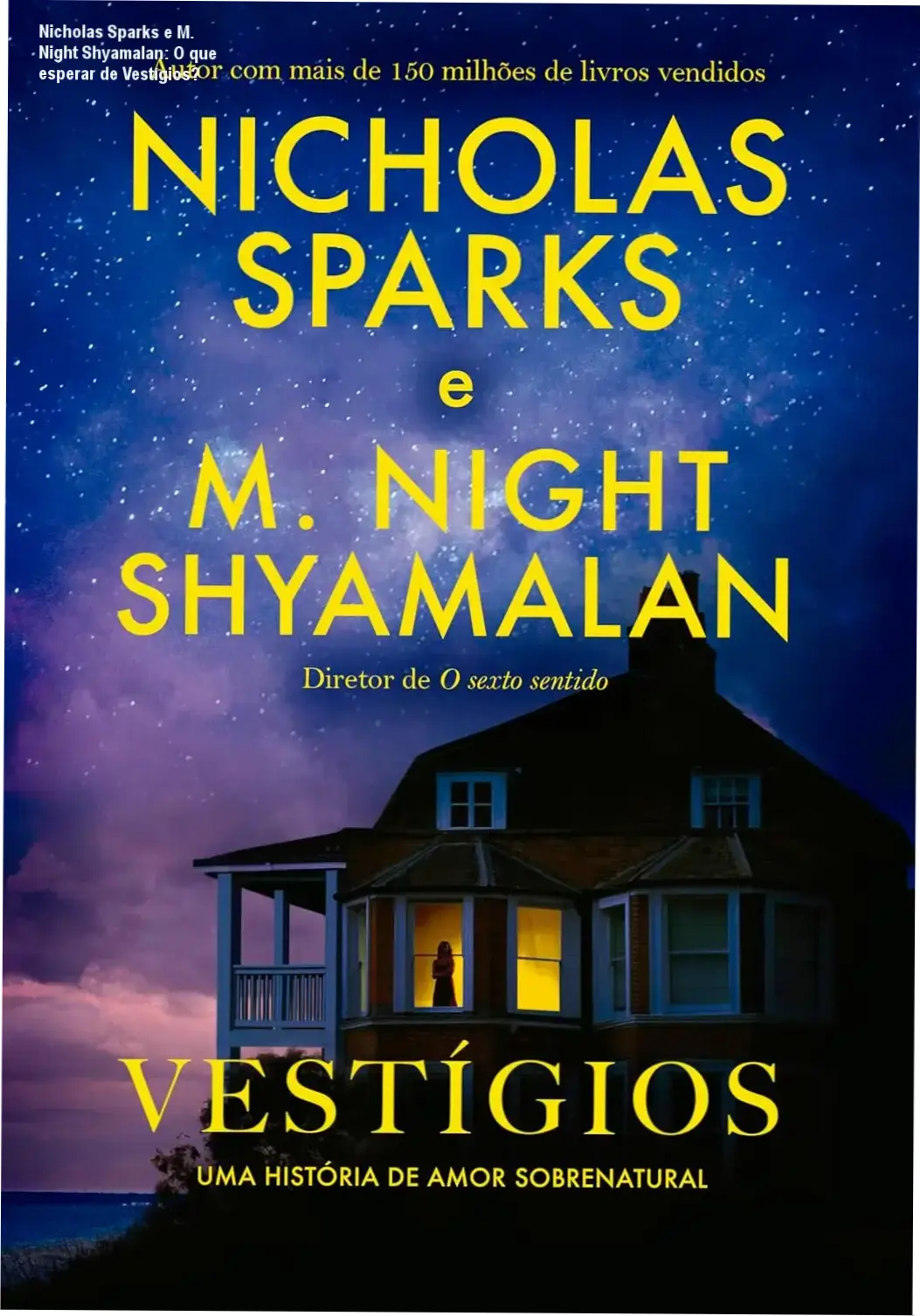 Capa do livro Vestígios de Nicholas Sparks e M. Night Shyamalan