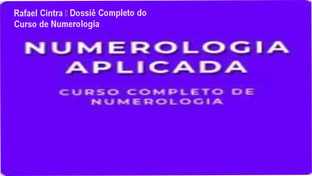 Rafael Cintra apresentando o Curso de Formação de Numerologia online