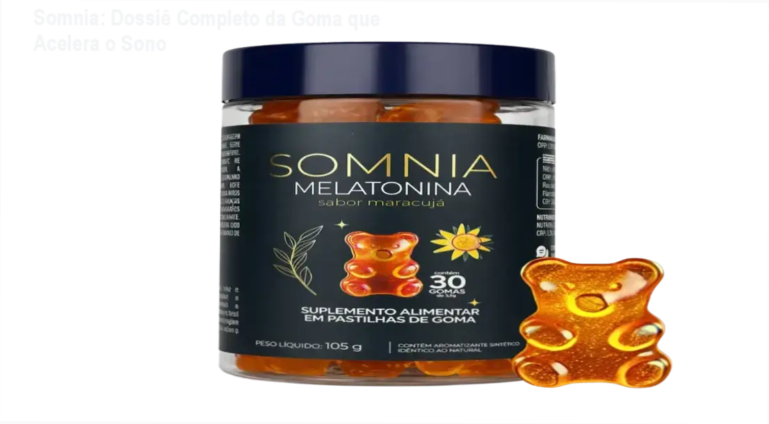Somnia Naturallis bastidores funcionamento visão interna goma melatonina