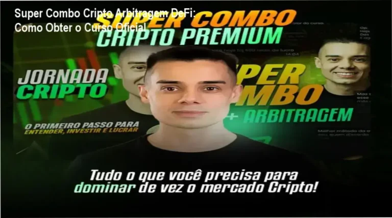 Imagem representando cursos de Arbitragem e DeFi em criptomoedas com destaque para acesso vitalício e suporte técnico.