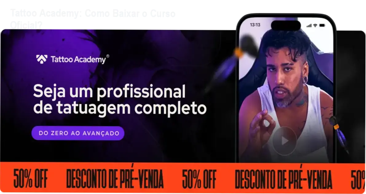 Tela mostrando acesso ao curso Tattoo Academy oficial