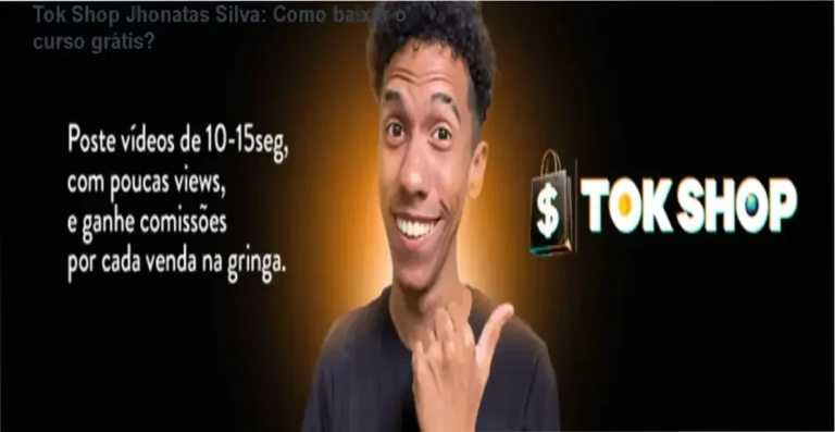 Ilustração do curso Tok Shop Jhonatas Silva com foco em TikTok Shop, perfil dark e automação por IA