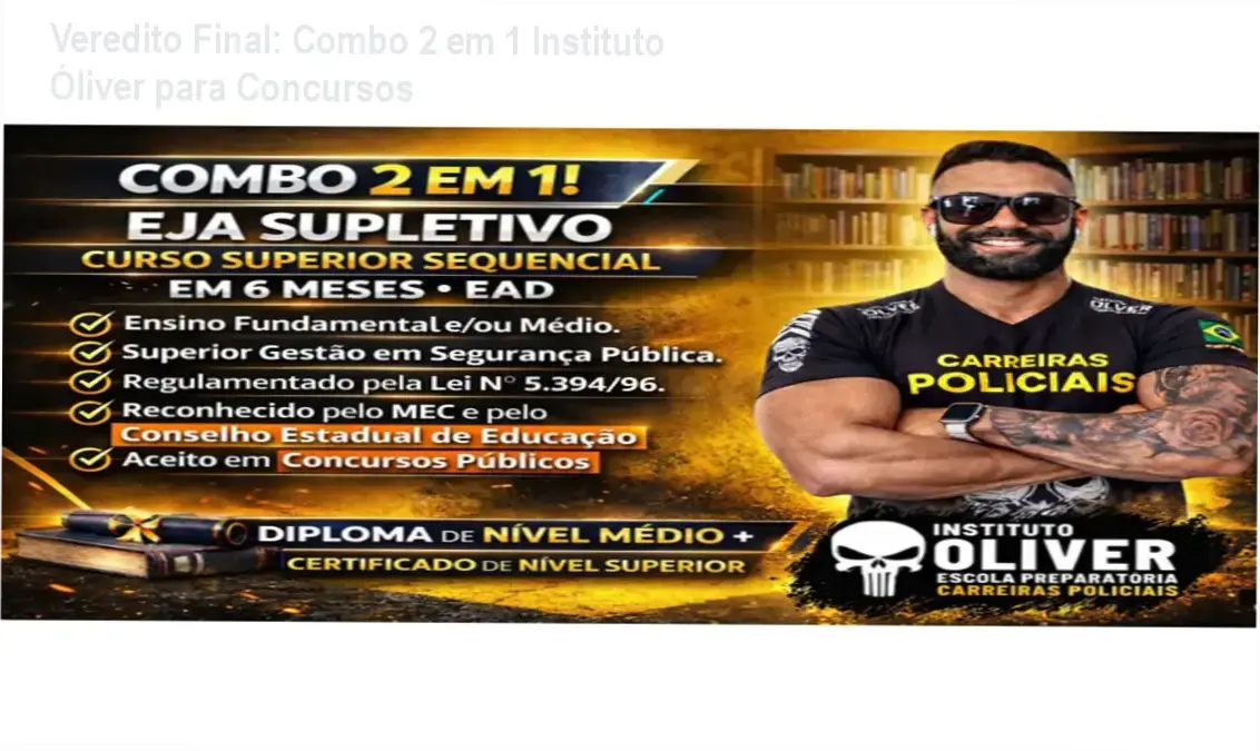 Combo 2 em 1 Instituto Óliver bastidores e funcionamento do portal EAD