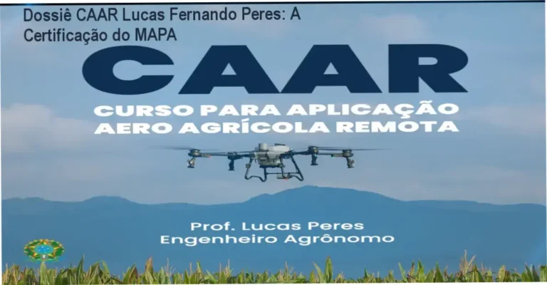 Certificado do curso CAAR Lucas Fernando Peres para aplicadores aeroagrícolas remotos