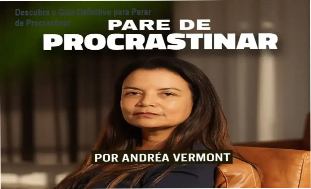 Capa do Ebook "Pare de Procrastinar" com destaque para o guia de tutoriais práticos