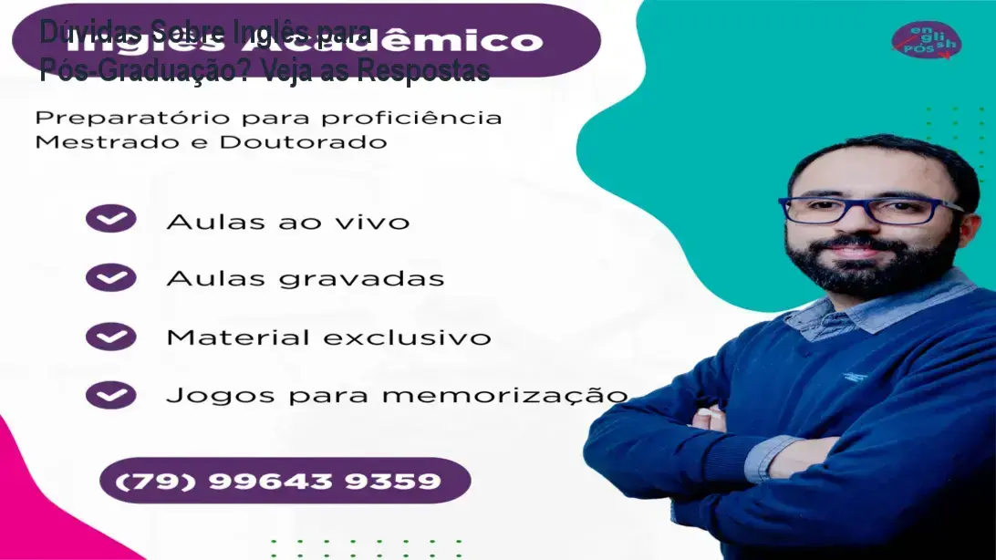 Plano Full de Inglês Preparatório para mestrado e doutorado com recursos de memorização e aulas ao vivo