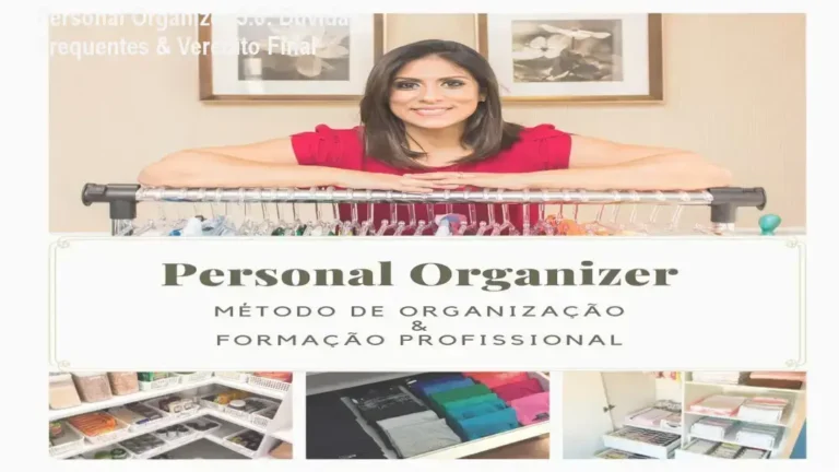 Imagem ilustrativa do curso Personal Organizer 3.0 destacando módulos de formação profissional e organização residencial