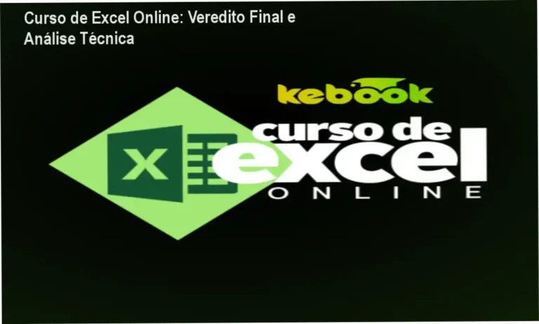 Interface do Curso de Excel Online demonstrando a criação de dashboards e automação de planilhas