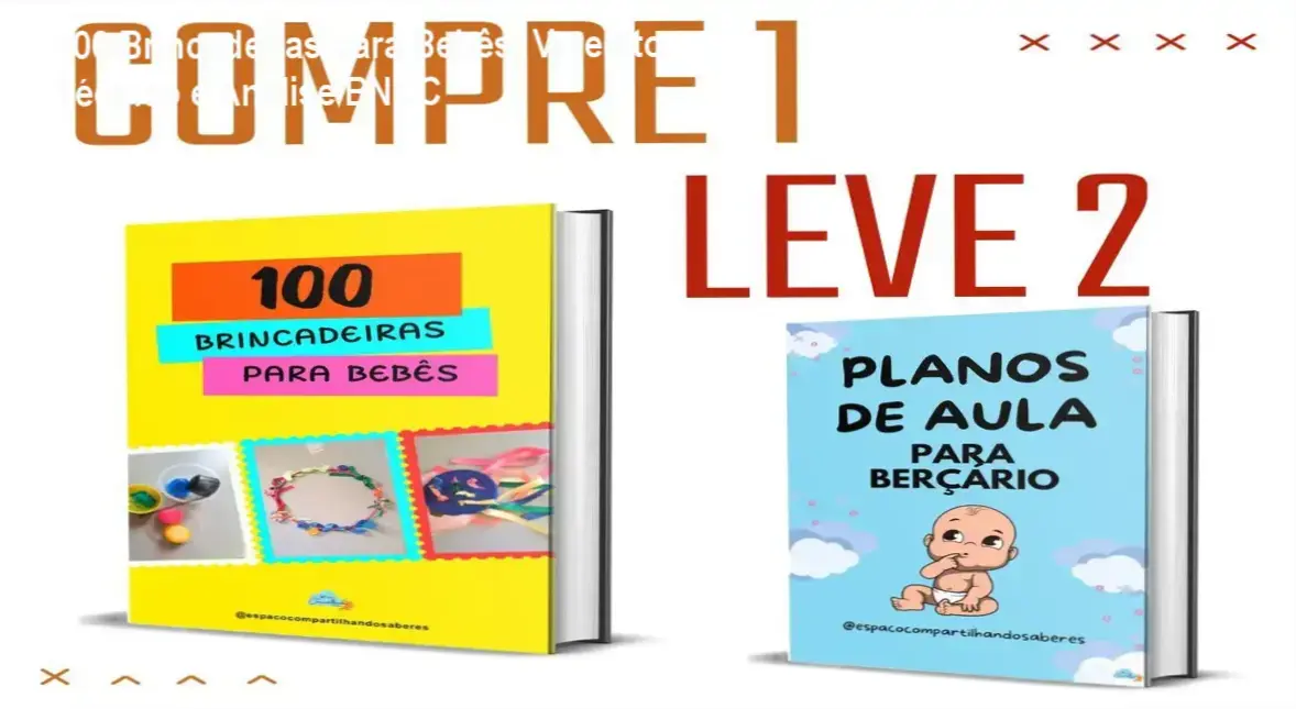 E-book 100 Brincadeiras para Bebês da Dra. Adrinelly Lemes: visão interna do material pedagógico