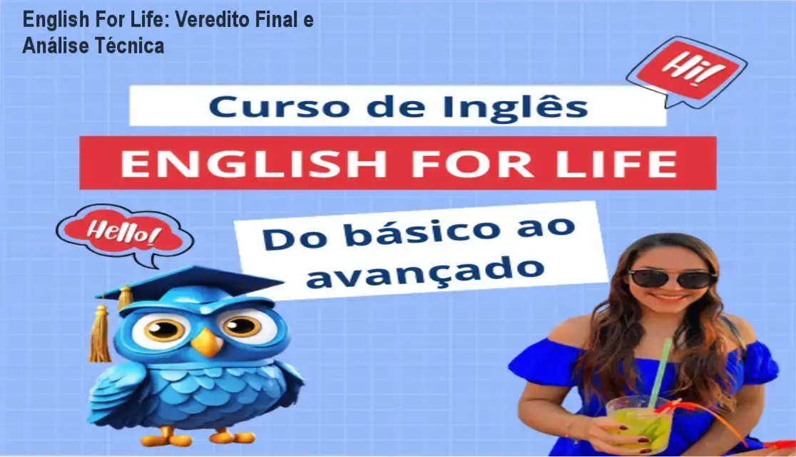 Interface do curso English For Life apresentando módulos de inglês do nível básico ao avançado