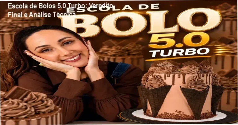 Visão geral do curso Escola de Bolos 5.0 Turbo com módulos de confeitaria e marketing