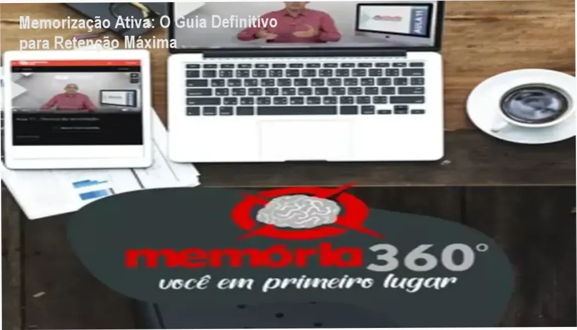 Esquema visual detalhando técnicas de memorização ativa e ciclos de revisão para estudantes