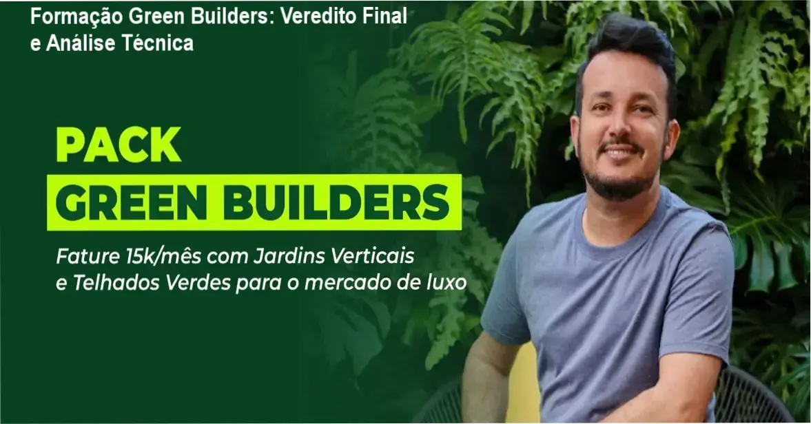 Especialista analisando módulos de jardins verticais da Formação Green Builders