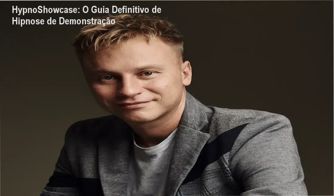 Especialista aplicando técnicas de hipnose de demonstração do método HypnoShowcase