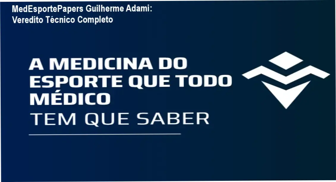 MedEsportePapers Guilherme Adami: visão interna da plataforma e módulos de medicina do esporte